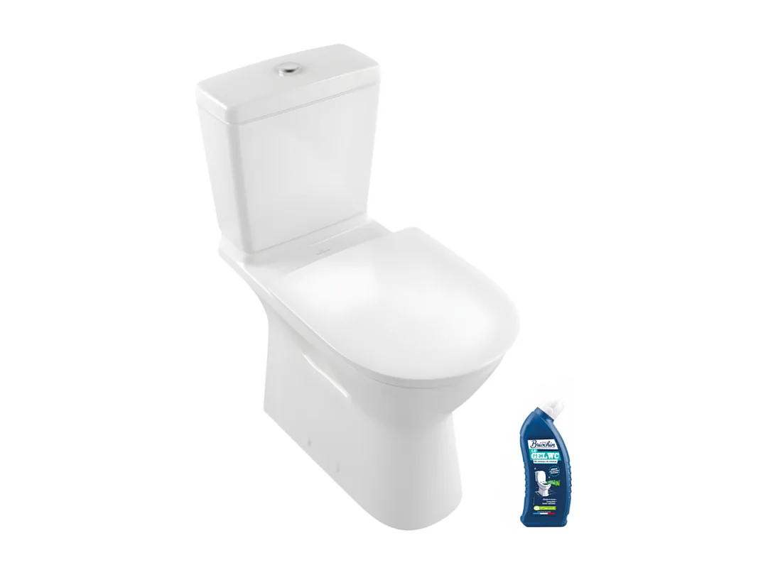 WC à poser sans bride VILLEROY ET BOCH O.novo avec abattant + nettoyant