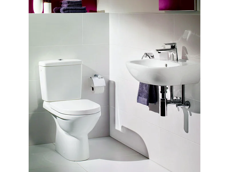 WC à poser sans bride VILLEROY ET BOCH O.novo avec abattant + nettoyant