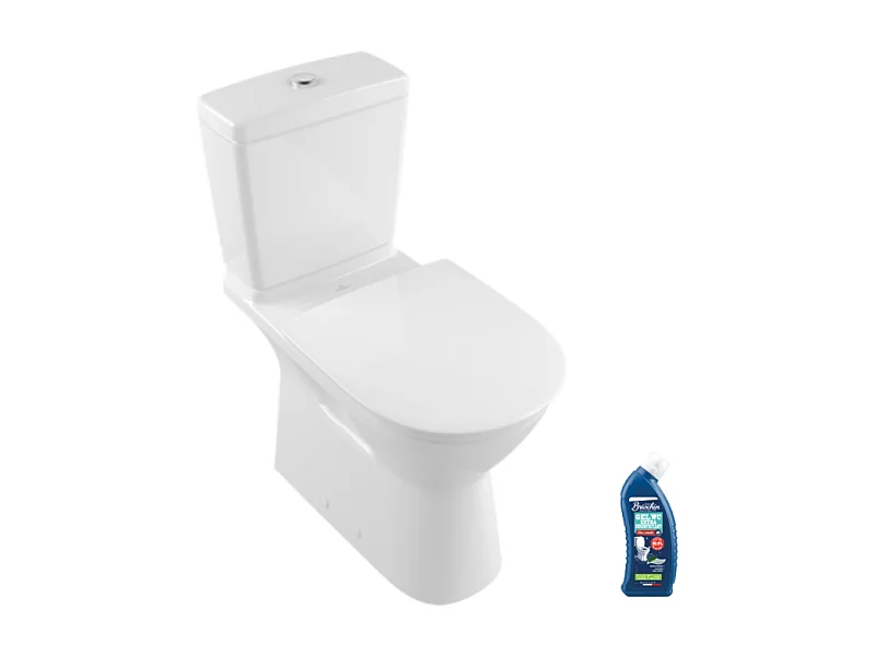 WC à poser sans bride VILLEROY ET BOCH O.novo avec abattant + nettoyant