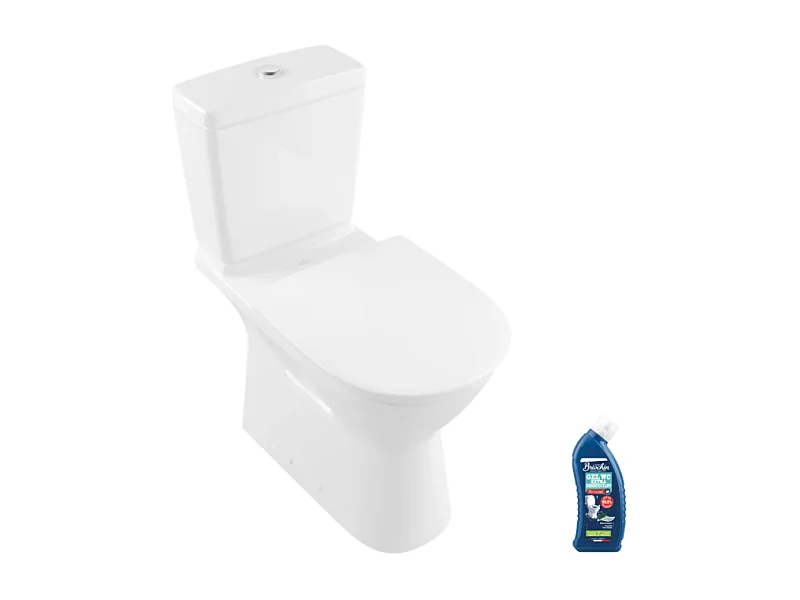 WC à poser PMR sans bride VILLEROY ET BOCH O.novo avec abattant + nettoyant