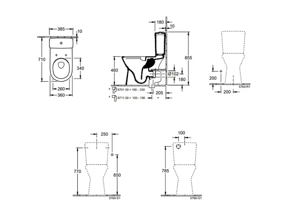 WC à poser PMR sans bride VILLEROY ET BOCH O.novo avec abattant + nettoyant