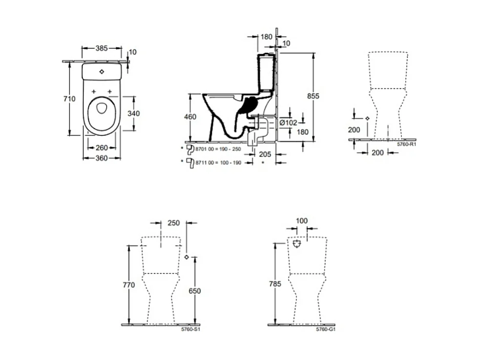 WC à poser PMR sans bride VILLEROY ET BOCH O.novo avec abattant + nettoyant