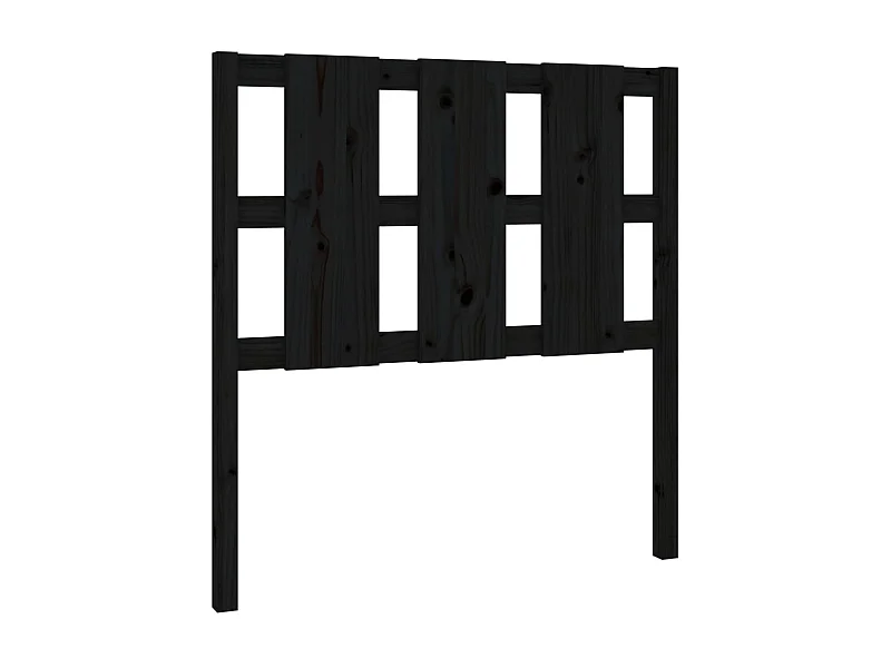 Cabeceira Preto 105,5x4x100 cm Madeira maciça de pinho
