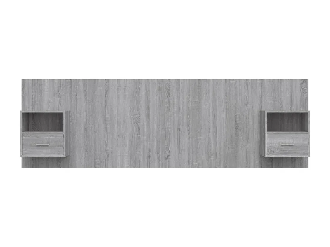 Cabecera gris Sonoma con gabinetes de madera de ingeniería
