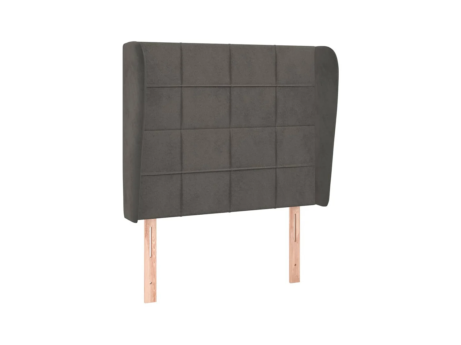 Tête de lit avec oreilles Gris foncé 83x23x118/128 cm Velours