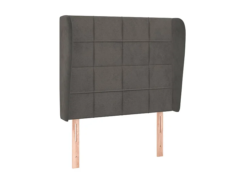 Tête de lit avec oreilles Gris foncé 83x23x118/128 cm Velours