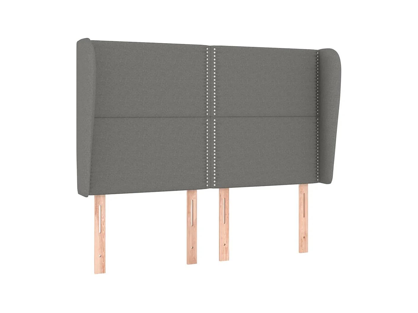 Hoofdbord met oren Donkergrijs 147x23x118/128 cm Stof