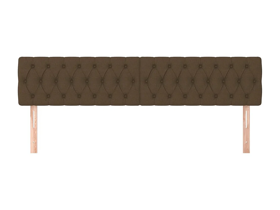 Testiere Letto 2 pz Tessuto Marrone Scuro 90x7x78/88 cm