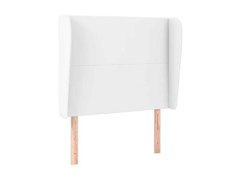 Testiera con orecchie Bianco 103x23x118/128 cm Ecopelle