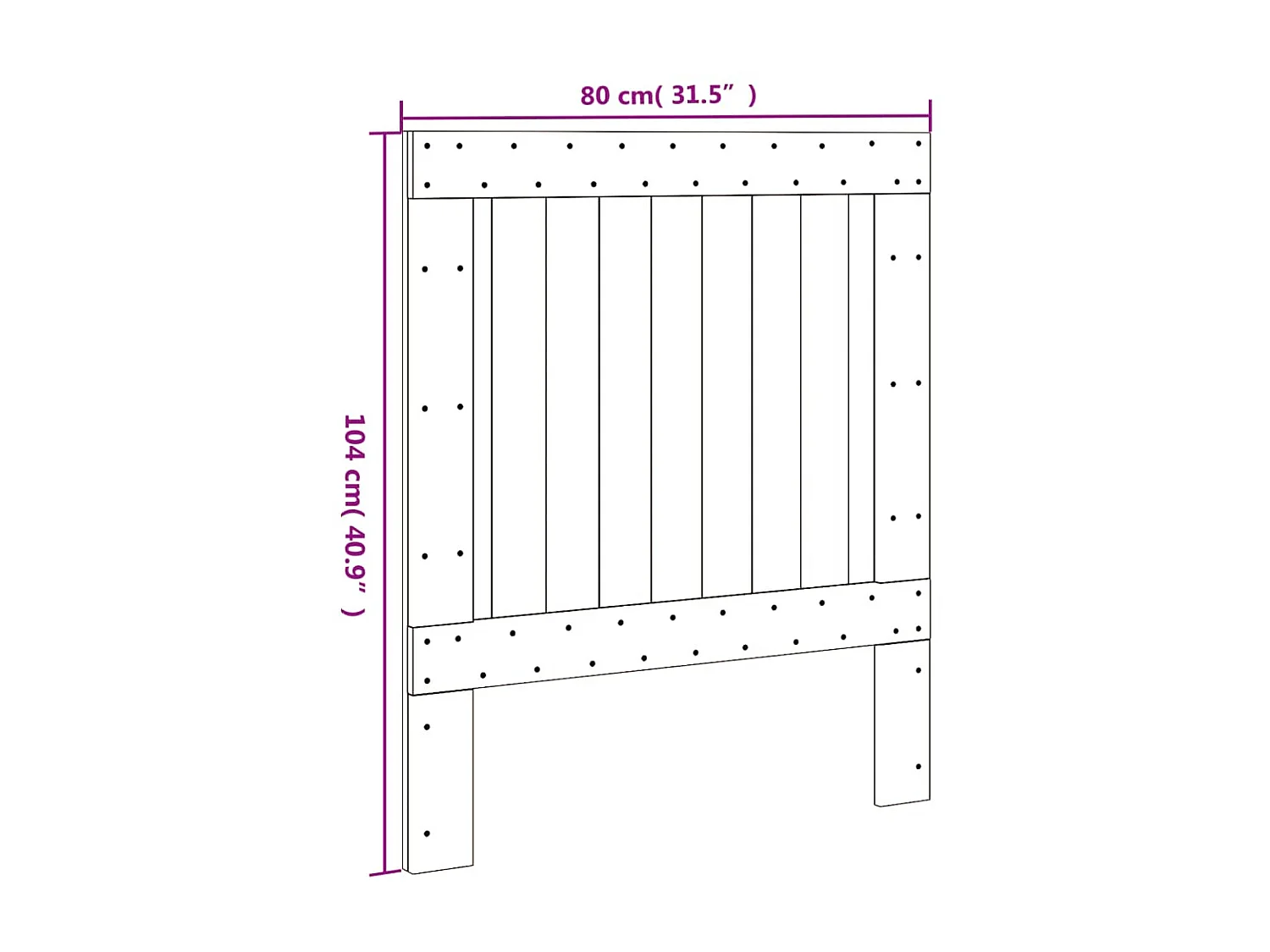 Tête de lit 80x104 cm bois massif de pin