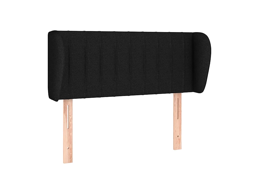 Tête de lit avec oreilles Noir 103x23x78/88 cm Tissu