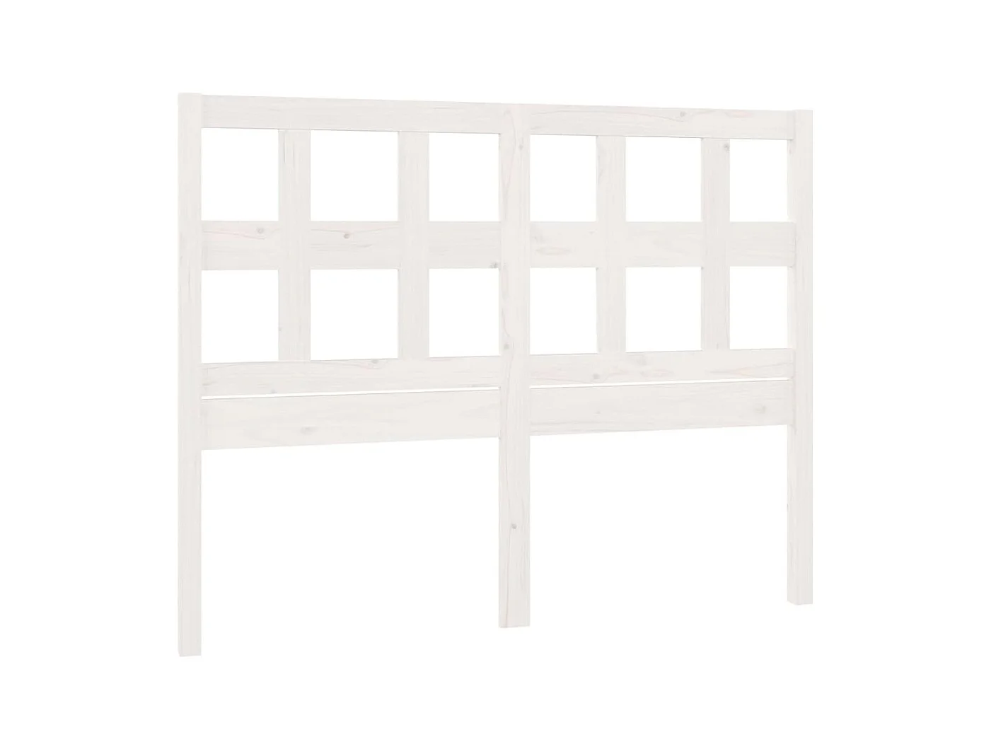 Testiera Bianca 125,5x4x100 cm Legno di pino massiccio