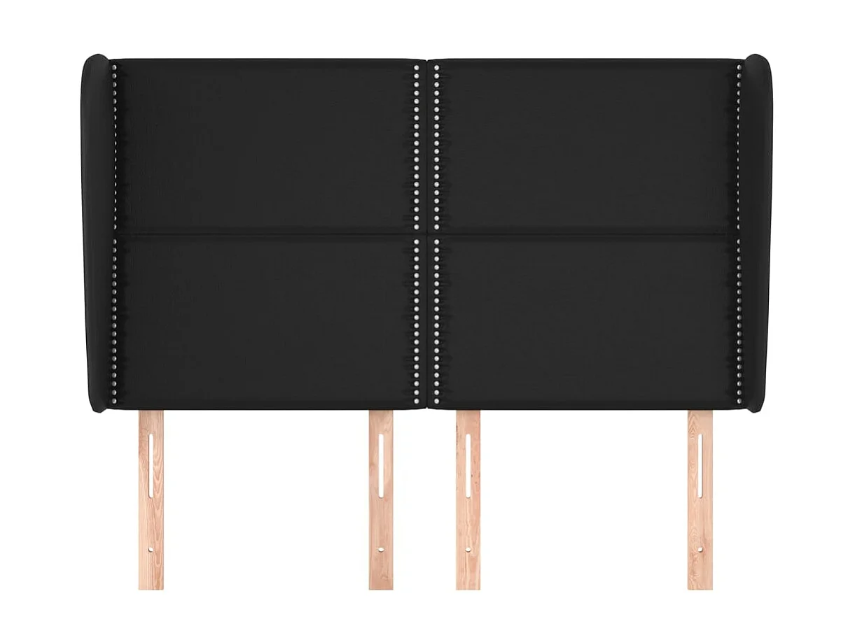 Testiera con orecchie Nero 147x23x118/128 cm Ecopelle