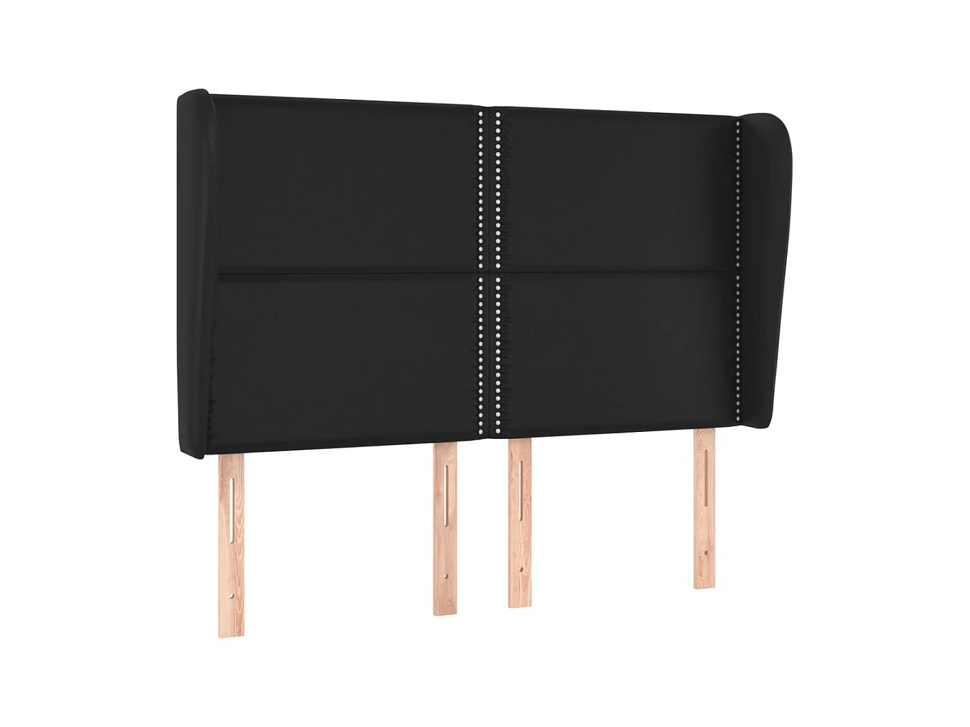 Tête de lit avec oreilles Noir 147x23x118/128 cm Similicuir