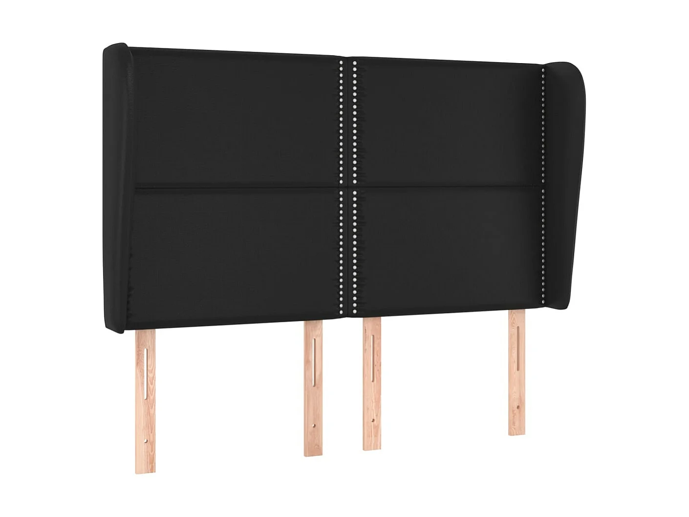 Tête de lit avec oreilles Noir 147x23x118/128 cm Similicuir