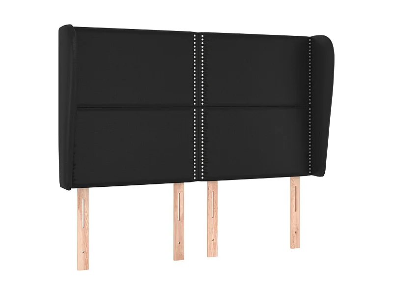 Tête de lit avec oreilles Noir 147x23x118/128 cm Similicuir