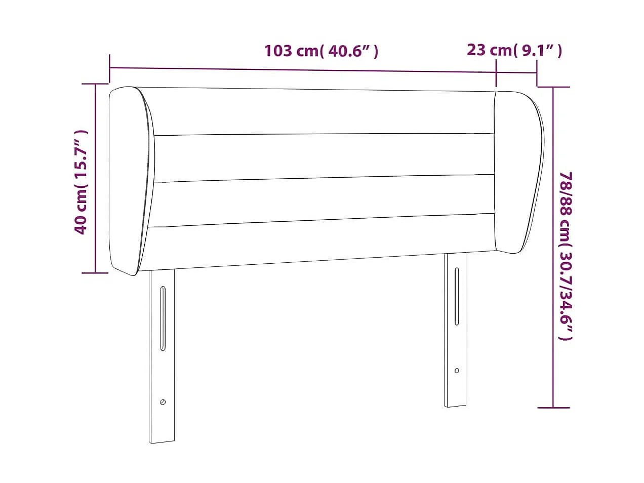 Kopfteil mit Ohren Blau 103x23x78/88 cm Stoff