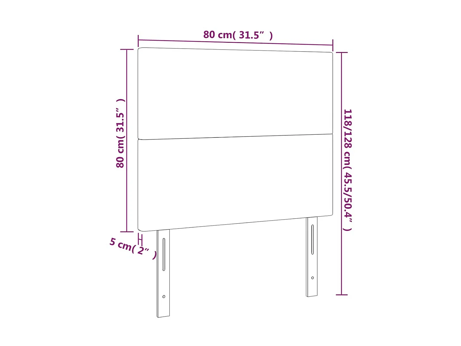 Tête de lit à LED Vert foncé 80x5x118/128 cm Velours
