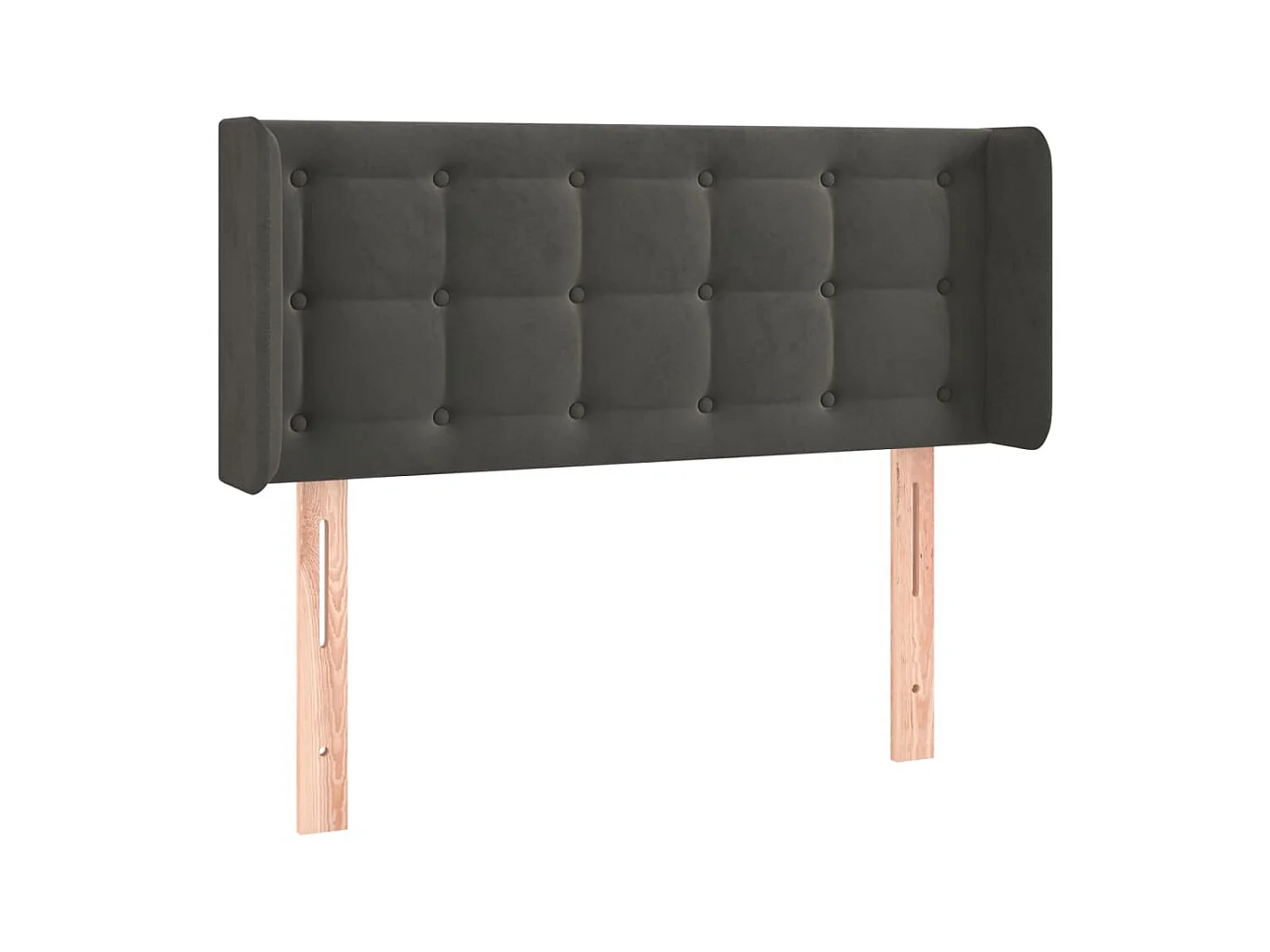 Tête de lit avec oreilles Gris foncé 83x16x78/88 cm Velours