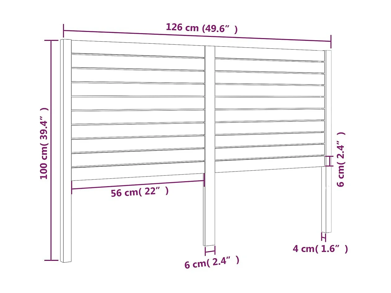 Tête de lit 126x4x100 cm Bois massif de pin