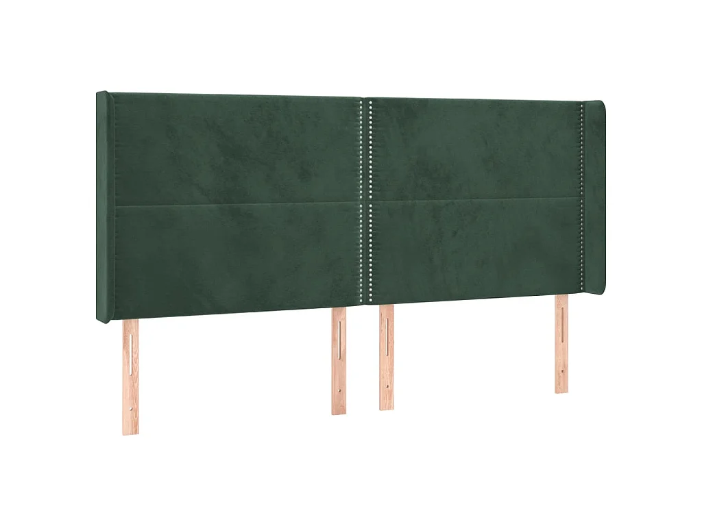 Tête de lit à LED Vert foncé 203x16x118/128 cm Velours