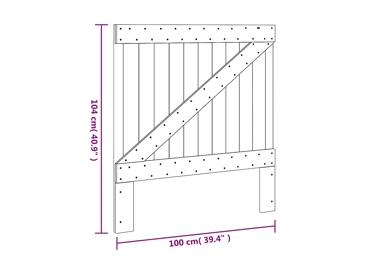 Tête de lit 100x104 cm bois massif de pin