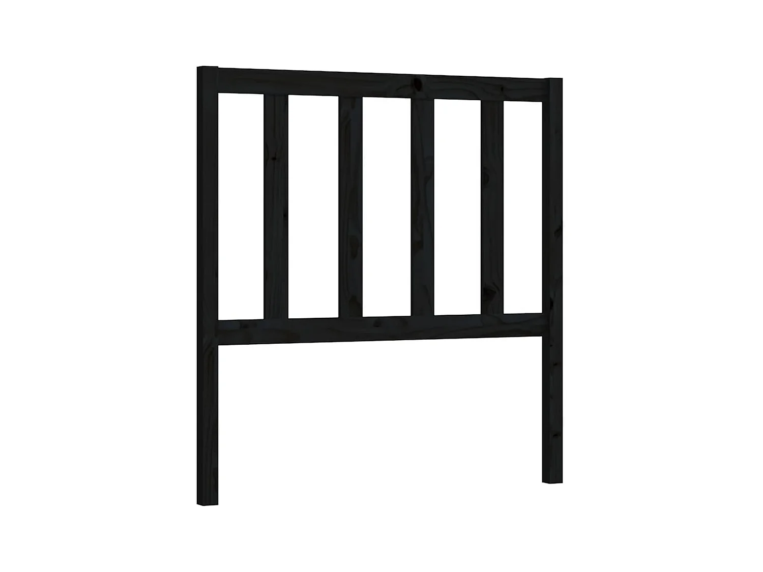 Kopfteil Schwarz 81x4x100 cm Massives Kiefernholz