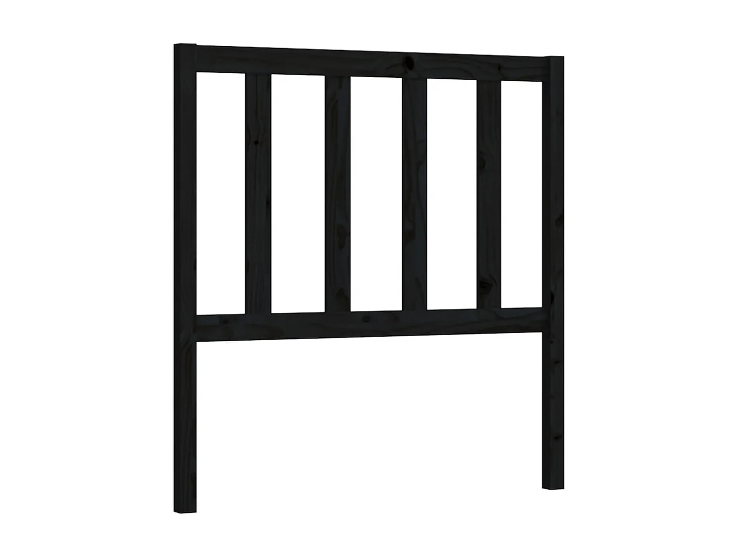 Tête de lit Noir 81x4x100 cm Bois massif de pin