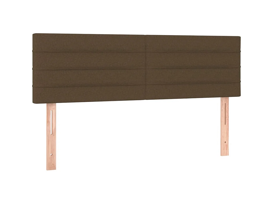 Têtes de lit 2 pcs Marron foncé 72x5x78/88 cm Tissu