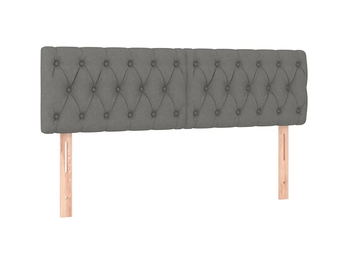 Têtes de lit 2 pcs Gris foncé 80x7x78/88 cm Tissu