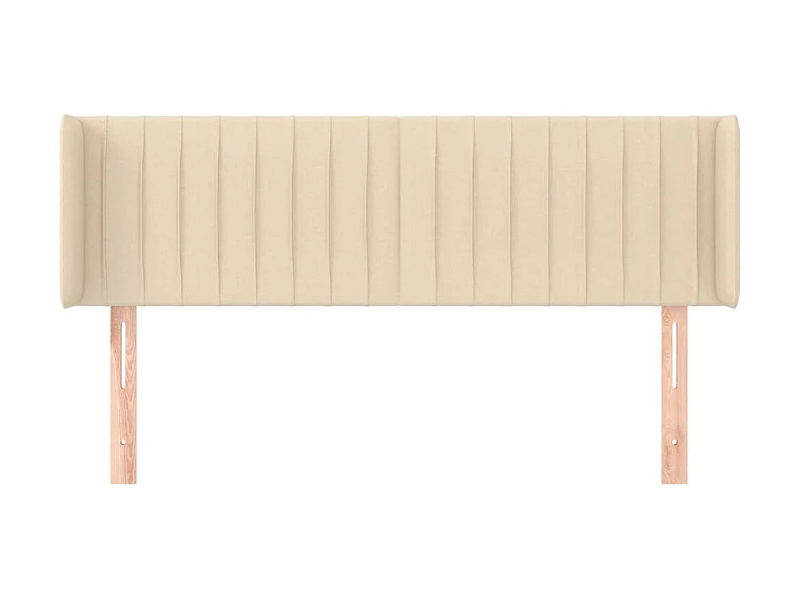 Tête de lit avec oreilles Crème 147x16x78/88 cm Tissu