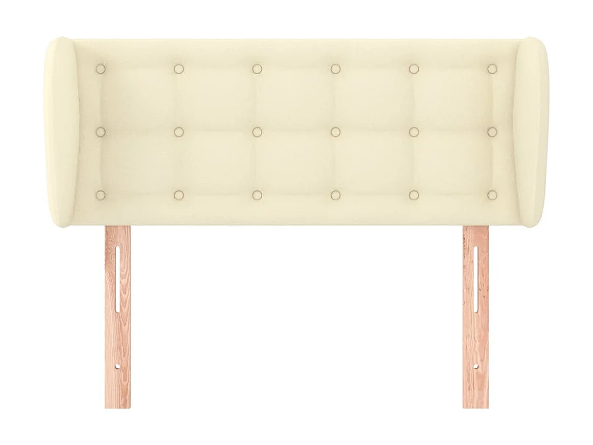 Testiera con orecchie Crema 93x23x78/88 cm Ecopelle