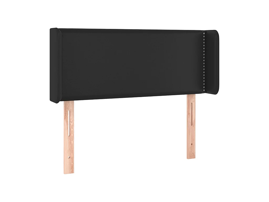 Kopfteil mit Ohren Schwarz 83x16x78/88 cm Kunstleder