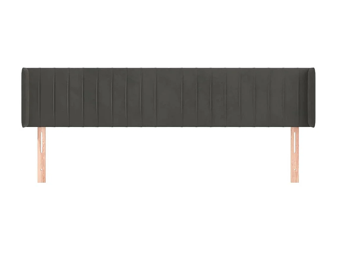 Tête de lit avec oreilles Gris foncé 203x16x78/88 cm Velours