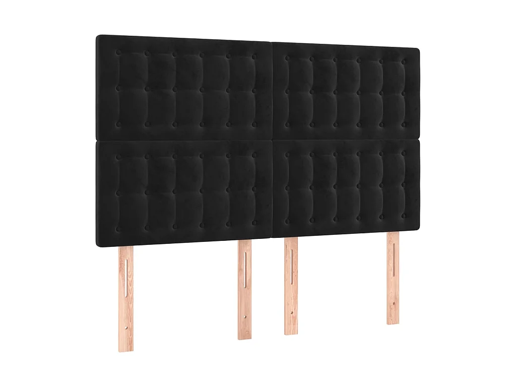Têtes de lit 4 pcs Noir 72x5x78/88 cm Velours