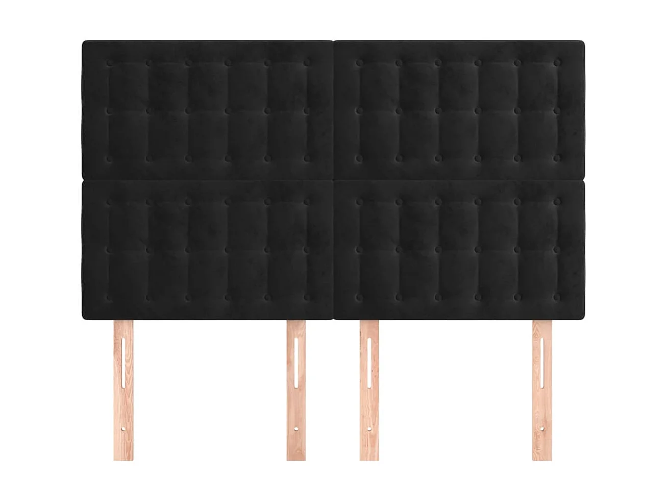 Têtes de lit 4 pcs Noir 72x5x78/88 cm Velours