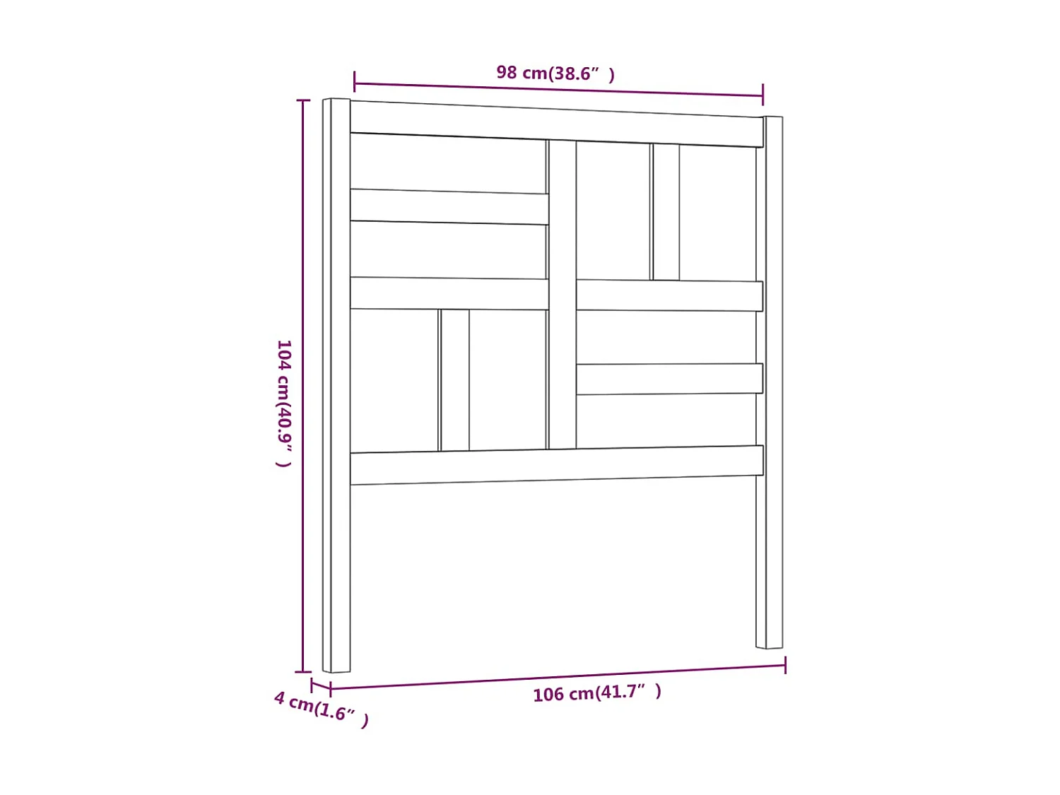 Tête de lit Marron miel 106x4x104 cm Bois massif de pin