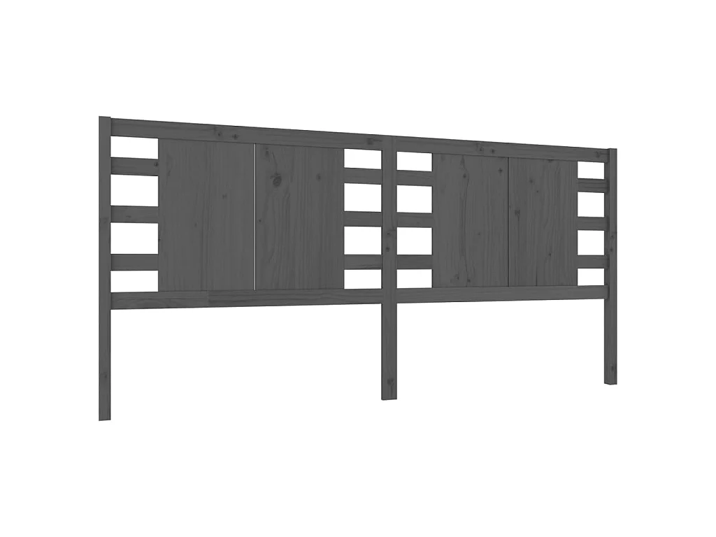 Tête de lit Gris 206x4x100 cm Bois massif de pin