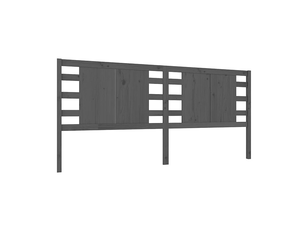 Tête de lit Gris 206x4x100 cm Bois massif de pin