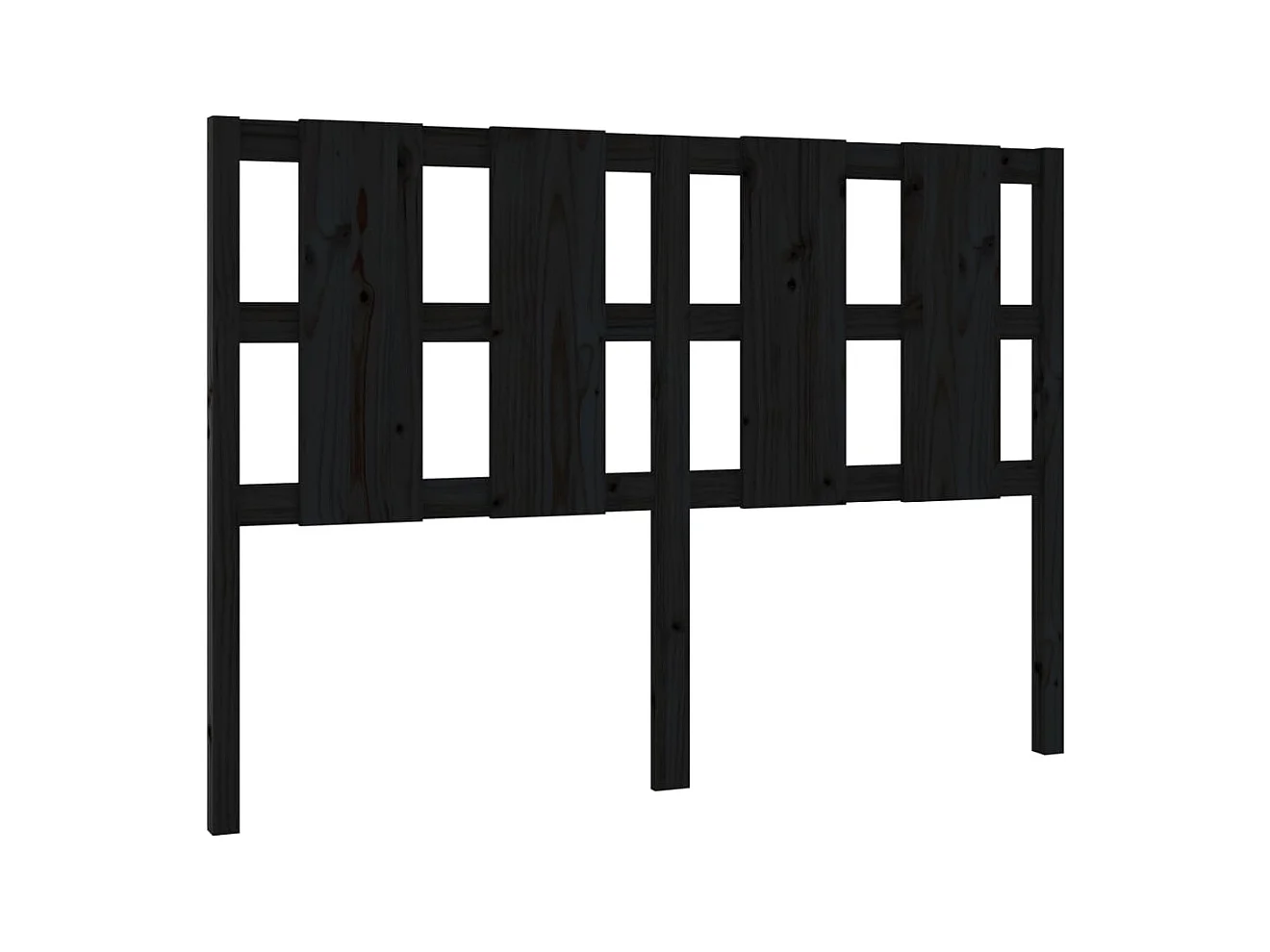Tête de lit Noir 145,5x4x100 cm Bois massif de pin