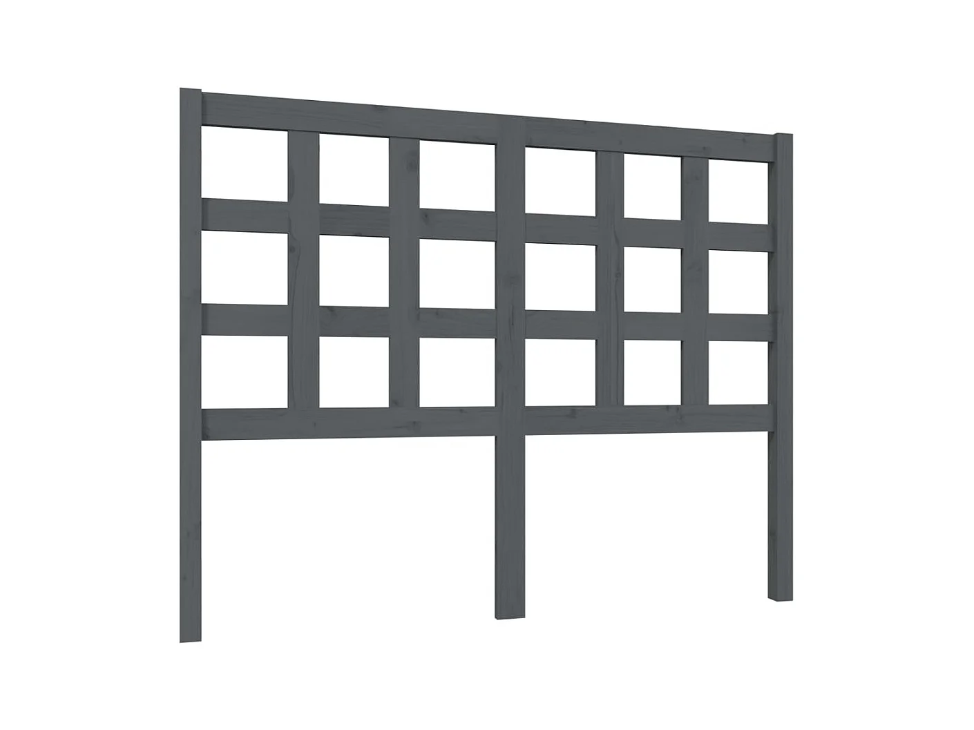 Hoofdbord Grijs 125,5x4x100 cm Massief grenenhout