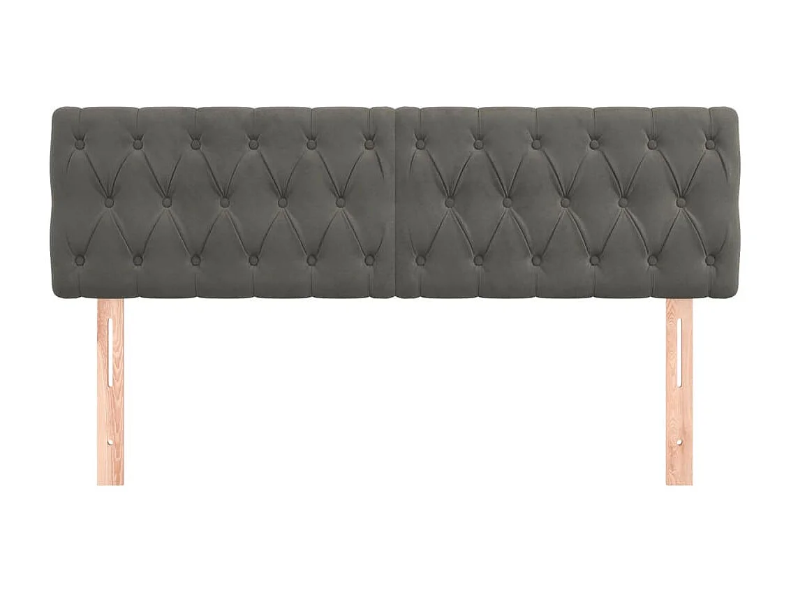 Cabeceros 2 uds Gris oscuro 80x7x78/88 cm Terciopelo