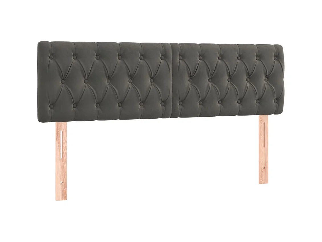 Têtes de lit 2 pcs Gris foncé 80x7x78/88 cm Velours