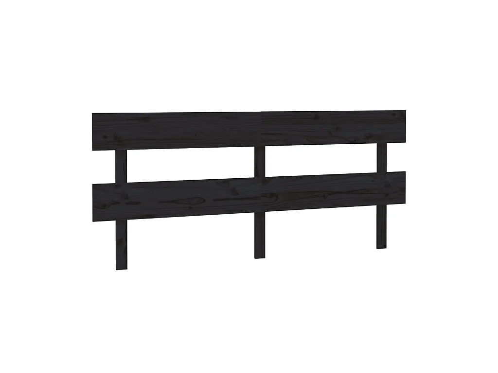 Tête de lit Noir 184x3x81 cm Bois massif de pin
