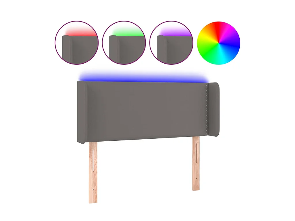 LED-Kopfteil Grau 93x16x78/88 cm Kunstleder