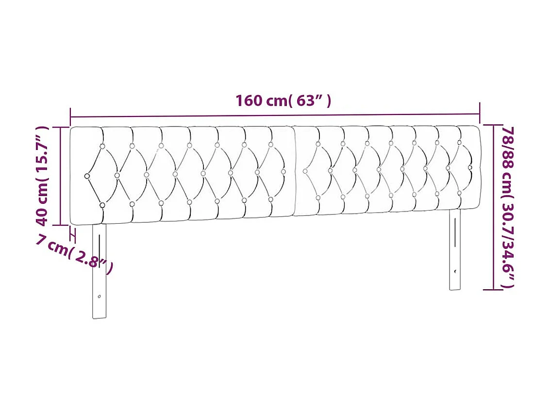 Cabecero LED Gris claro 160x7x78/88 cm Tela