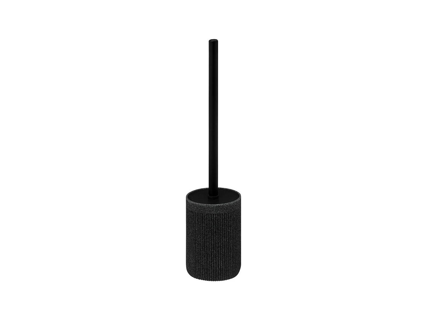 Brosse WC avec support en résine striée Gris Ardoise