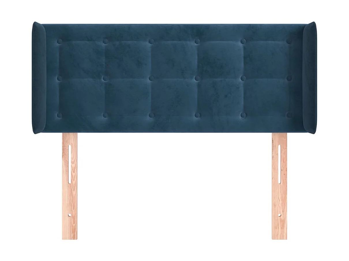 Tête de lit avec oreilles Bleu foncé 93x16x78/88 cm Velours