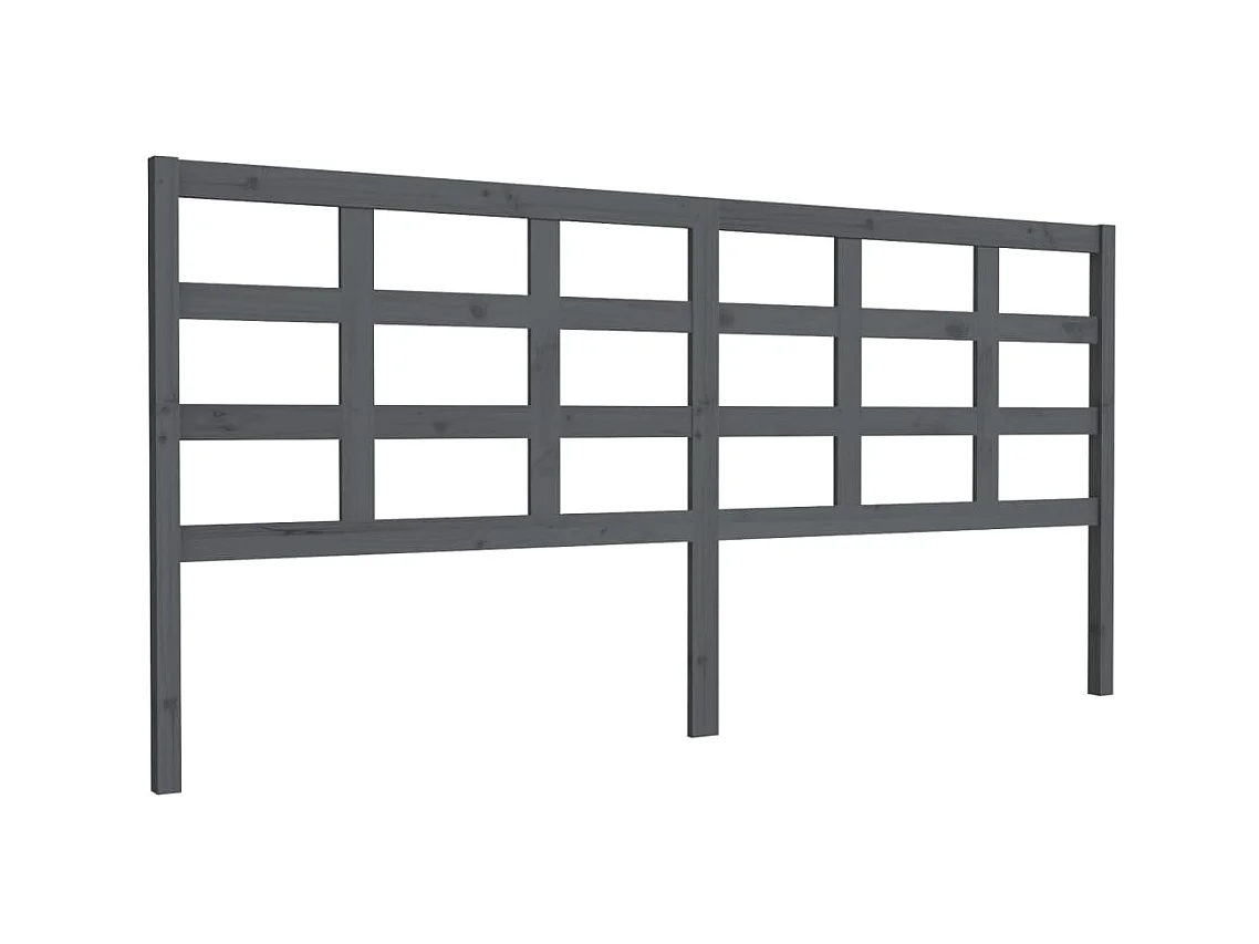 Kopfteil Grau 205,5x4x100 cm Massives Kiefernholz