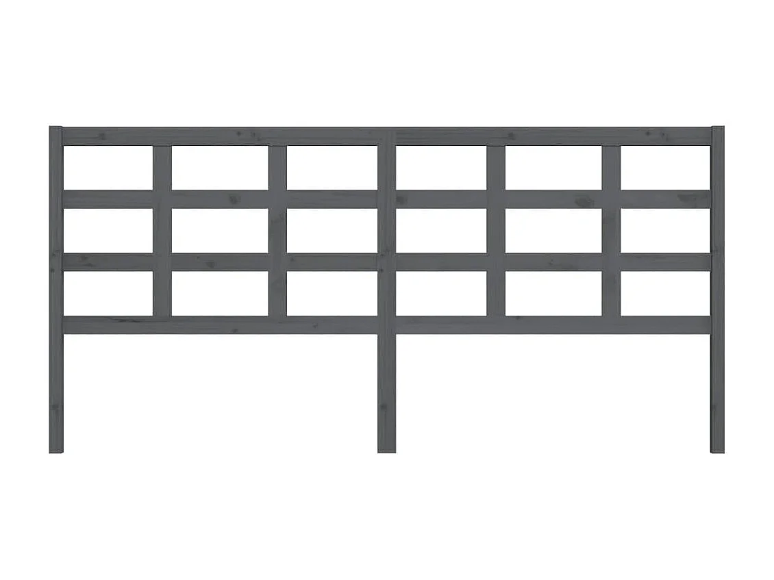 Tête de lit Gris 205,5x4x100 cm Bois massif de pin